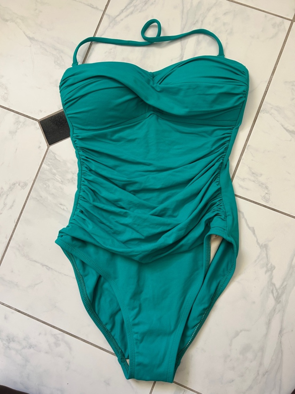 La Blanca Teal Ruched One-Piece Swimsuit